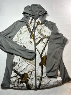 NorthCrest Gray Jacket Label with Orange Outdoor Text